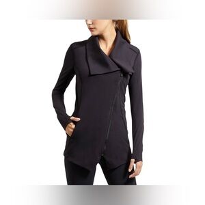 Athleta . Black Asymmetrical Fitted Hoodie Tunic